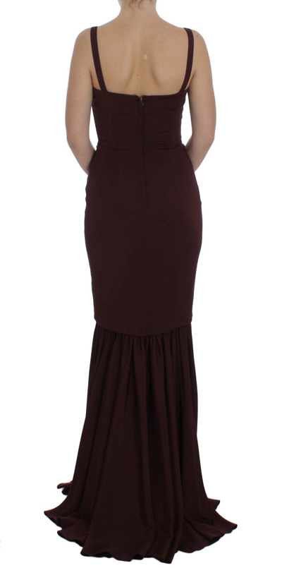 Shop Dolce & Gabbana Bordeaux Stretch Full Length Sheath Women's Dress