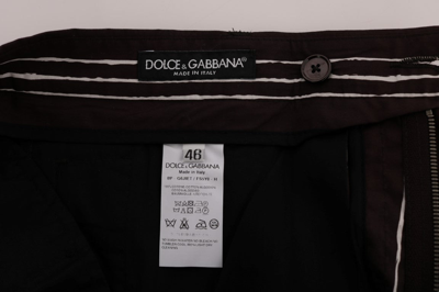 Shop Dolce & Gabbana Bordeaux White Striped Hemp Casual Men's Shorts