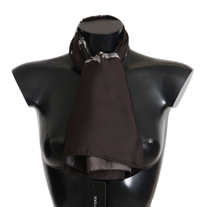 Shop Dolce & Gabbana Elegant Silk Scarf Wrap In Luxe Women's Brown In Black
