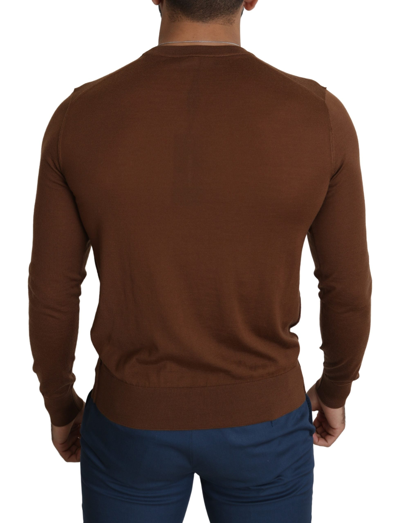 Shop Dolce & Gabbana Brown 100% Cashmere Crewneck Pullover Men's Sweater