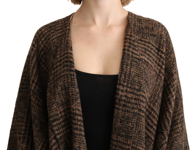 Shop Dolce & Gabbana Brown Cape Blazer Coat Wool Blend Women's Jacket