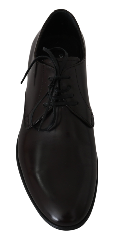 Shop Dolce & Gabbana Brown Leather Dress Derby Formal Mens Men's Shoes