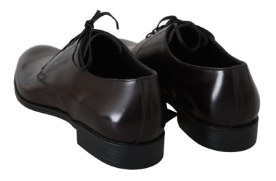 Shop Dolce & Gabbana Brown Leather Dress Derby Formal Mens Men's Shoes