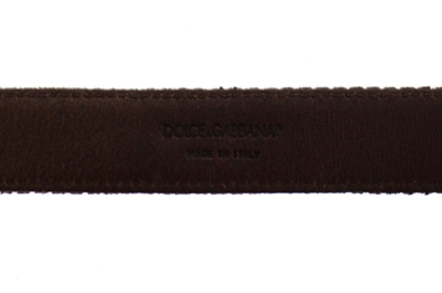 Shop Dolce & Gabbana Elegant Leather-cotton Fusion Men's Men's Belt In Brown