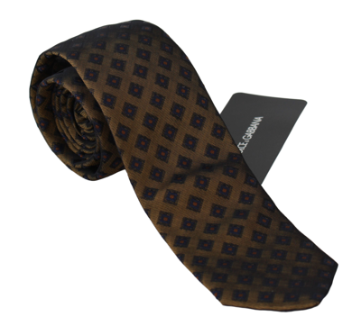 Shop Dolce & Gabbana Brown Patterned Classic Mens Slim Neckmen's Men's Tie
