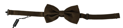 Shop Dolce & Gabbana Elegant Silk Polka Dot Bow Men's Tie In Brown