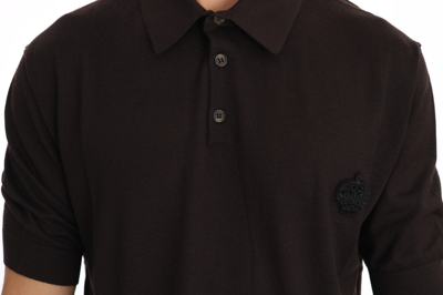 Shop Dolce & Gabbana Brown Polo Short Sleeve Men's T-shirt