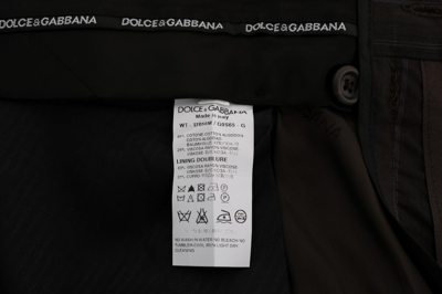 Shop Dolce & Gabbana Brown Striped Cotton Dress Formal Men's Pants