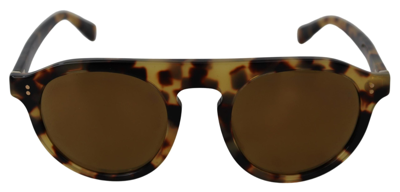 Shop Dolce & Gabbana Brown Tortoise Oval Full Rim Women's Sunglasses In Gold