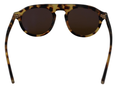 Shop Dolce & Gabbana Brown Tortoise Oval Full Rim Women's Sunglasses In Gold