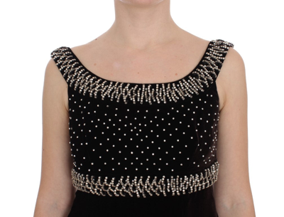 Shop Dolce & Gabbana Brown Velvet Crystal Sheath Gown Women's Dress