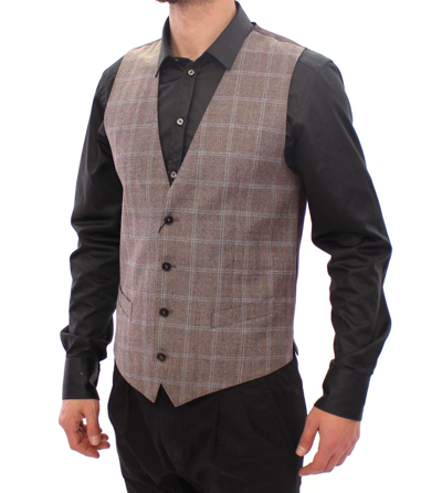Shop Dolce & Gabbana Brown Wool Single Breasted Vest Men's Gilet