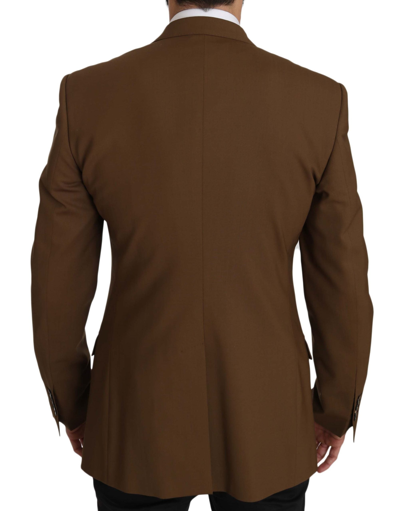 Shop Dolce & Gabbana Brown Wool Royal Crown Jacket Men's Blazer