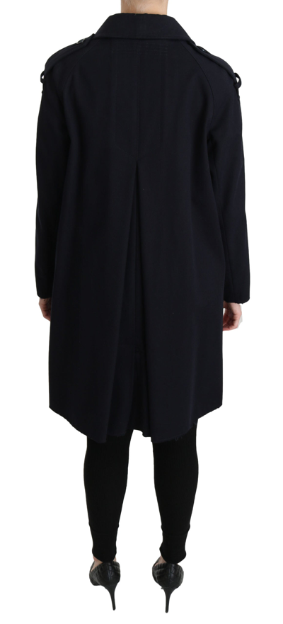 Dolce & Gabbana Coat Blue Cotton Women Trench Jacket In Blue