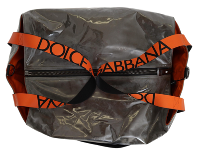 Dolce & Gabbana Cotton Men Large Fabric Green Shopping Tote Bag In Green