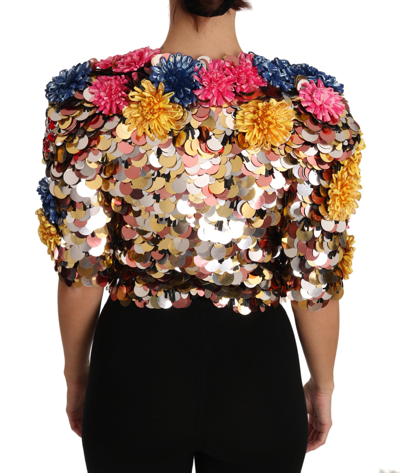 Shop Dolce & Gabbana Enchanted Sicily Crystal-embellished Short Women's Jacket In Multicolor