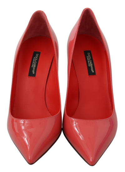 Shop Dolce & Gabbana Dark Pink Patent Leather Heels Women's Pumps