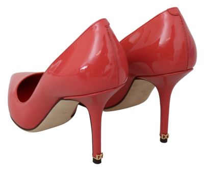 Shop Dolce & Gabbana Dark Pink Patent Leather Heels Women's Pumps