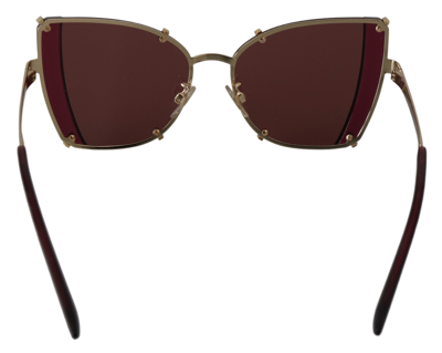 Shop Dolce & Gabbana Dg2214 Violet Women Cat Eye Mirrored Eyewear Women's Sunglasses In Gold