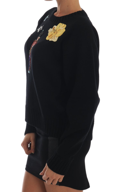 Shop Dolce & Gabbana Fairy Tale Crystal Black Cashmere Women's Sweater