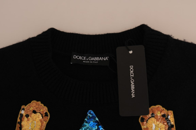 Shop Dolce & Gabbana Fairy Tale Crystal Black Cashmere Women's Sweater