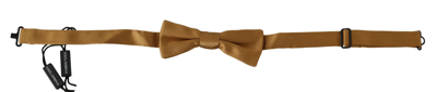 Shop Dolce & Gabbana Opulent Gold Silk Men'sd Bow Men's Tie