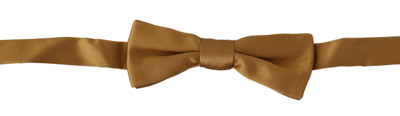 Shop Dolce & Gabbana Opulent Gold Silk Men'sd Bow Men's Tie