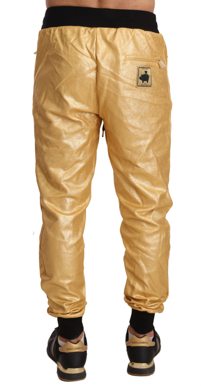 Shop Dolce & Gabbana Gold Pig Of The Year Cotton Trousers Men's Pants