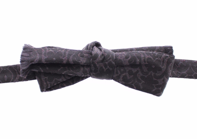 Shop Dolce & Gabbana Gray Black Wool Bow Men's Tie