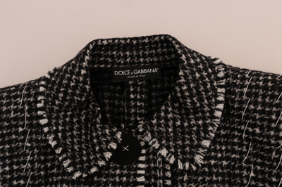 Shop Dolce & Gabbana Gray Black Tweed Vest Women's Jacket