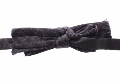 Shop Dolce & Gabbana Gray Black Wool Bow Men's Tie