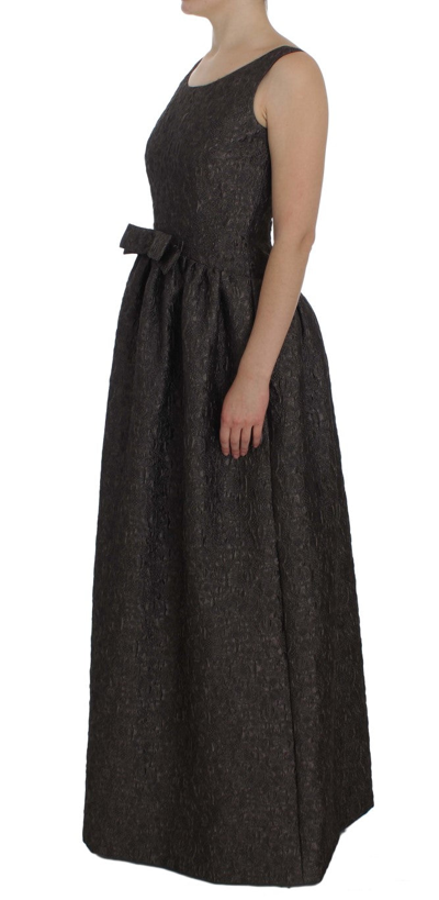 Shop Dolce & Gabbana Gray Brocade Sheath Full Length Gown Women's Dress