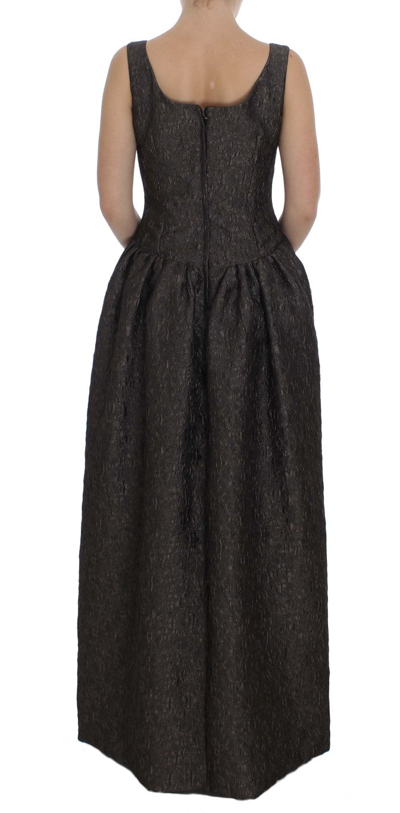 Shop Dolce & Gabbana Gray Brocade Sheath Full Length Gown Women's Dress