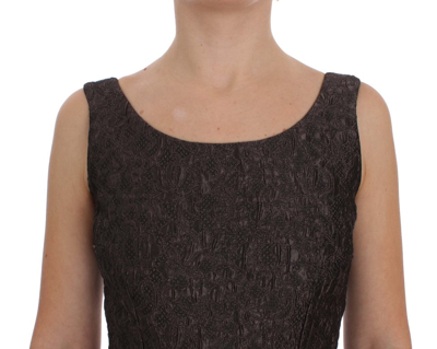 Shop Dolce & Gabbana Gray Brocade Sheath Full Length Gown Women's Dress