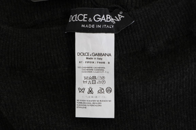 Shop Dolce & Gabbana Gray Cashmere Ribbed Stretch Women's Tights