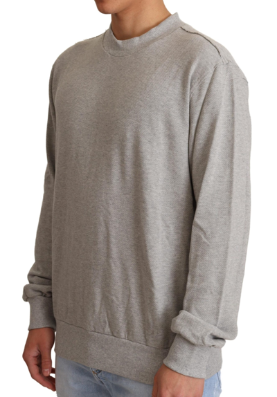 Shop Dolce & Gabbana Gray Cotton Crewneck Pullover Men's Sweater