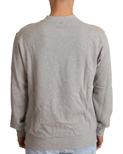 Shop Dolce & Gabbana Gray Cotton Crewneck Pullover Men's Sweater