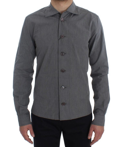 Shop Dolce & Gabbana Gray Cotton Formal Dress Button Men's Shirt