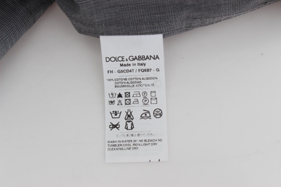Shop Dolce & Gabbana Gray Cotton Formal Dress Button Men's Shirt
