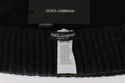 Shop Dolce & Gabbana Gray Crystal Sequin Hood Scarf Women's Hat