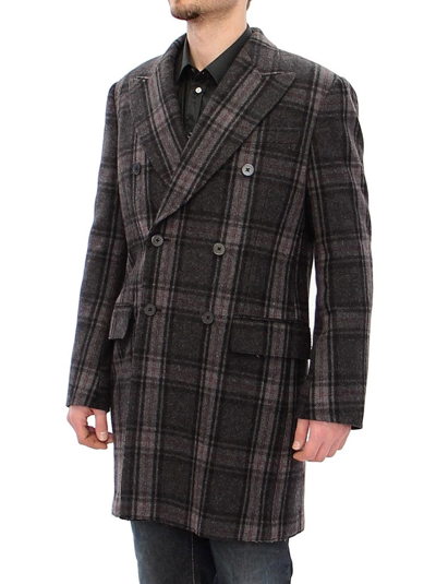 Shop Dolce & Gabbana Gray Double Breasted Coat Men's Jacket