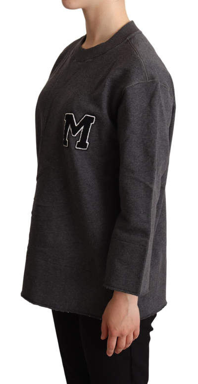 Dolce & Gabbana Gray Embroidered Women Pullover Sweater In Gray