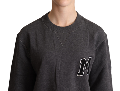 Dolce & Gabbana Gray Embroidered Women Pullover Sweater In Gray