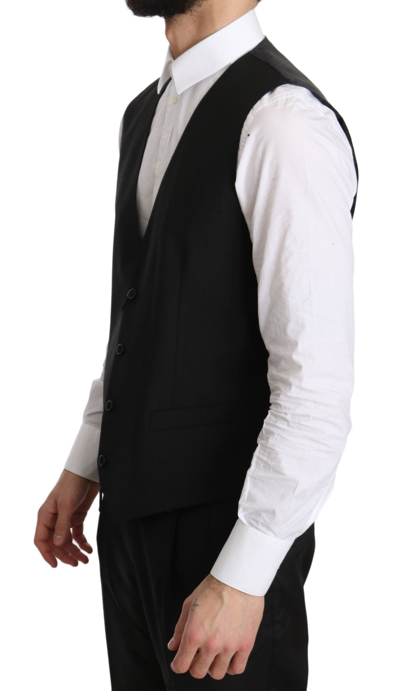 Shop Dolce & Gabbana Elegant Gray Formal Vest - Regular Men's Fit