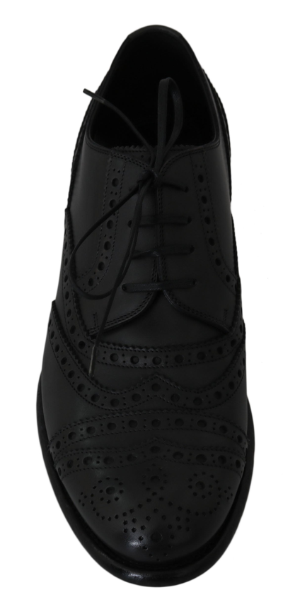 Shop Dolce & Gabbana Gray Leather Wingtip Oxford Men's Dress