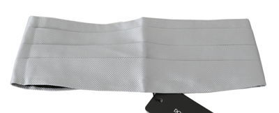 Dolce & Gabbana Gray Men Waist Belt 100% Silk Cummerbund In Gray