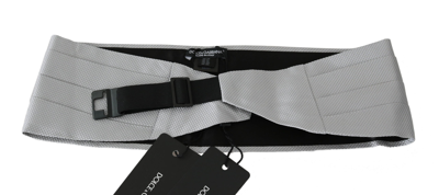 Shop Dolce & Gabbana Gray Men Waist Belt 100% Silk Men's Cummerbund