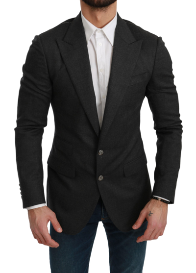 Shop Dolce & Gabbana Elegant Gray Slim Fit Formal Men's Blazer