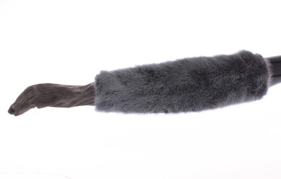 Shop Dolce & Gabbana Gray Mink Fur Lambskin Suede Leather Women's Gloves