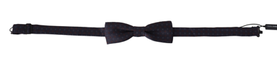 Shop Dolce & Gabbana Gray Pattern Silk Adjustable Neck Papillon Bow Men's Tie In Blue